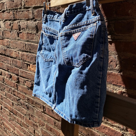 Vintage Guess Denim Jean Hi-Waisted Skirt 26W - Picture 9 of 15